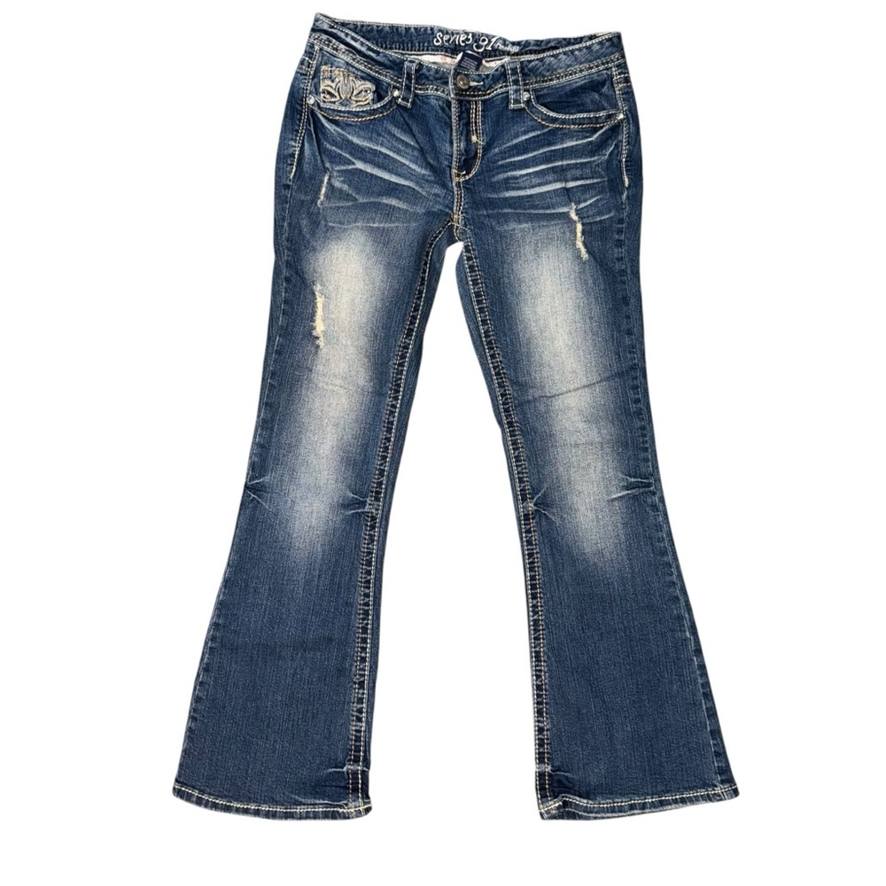 Series 31 Amethyst Juniors Flare Jeans 11 32x30 Embroidered USA